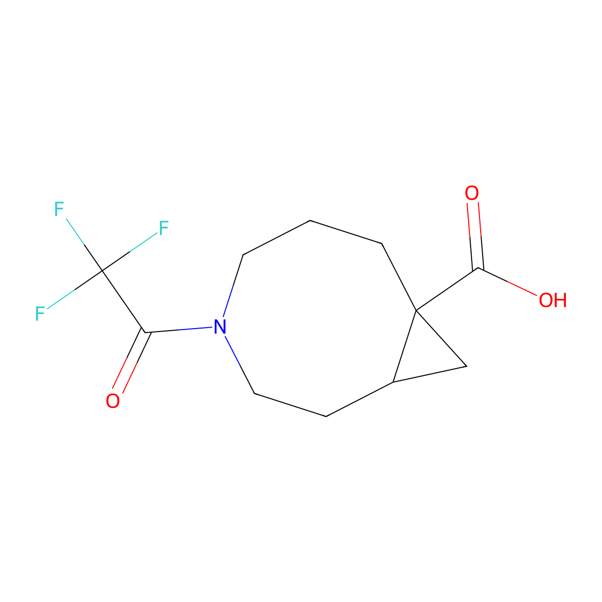 4-(2,2,2-Trifluoroacetyl)-4-azabicyclo[6.1.0]nonane-8-carboxylic acid molecular structure, CAS 2680698-90-0