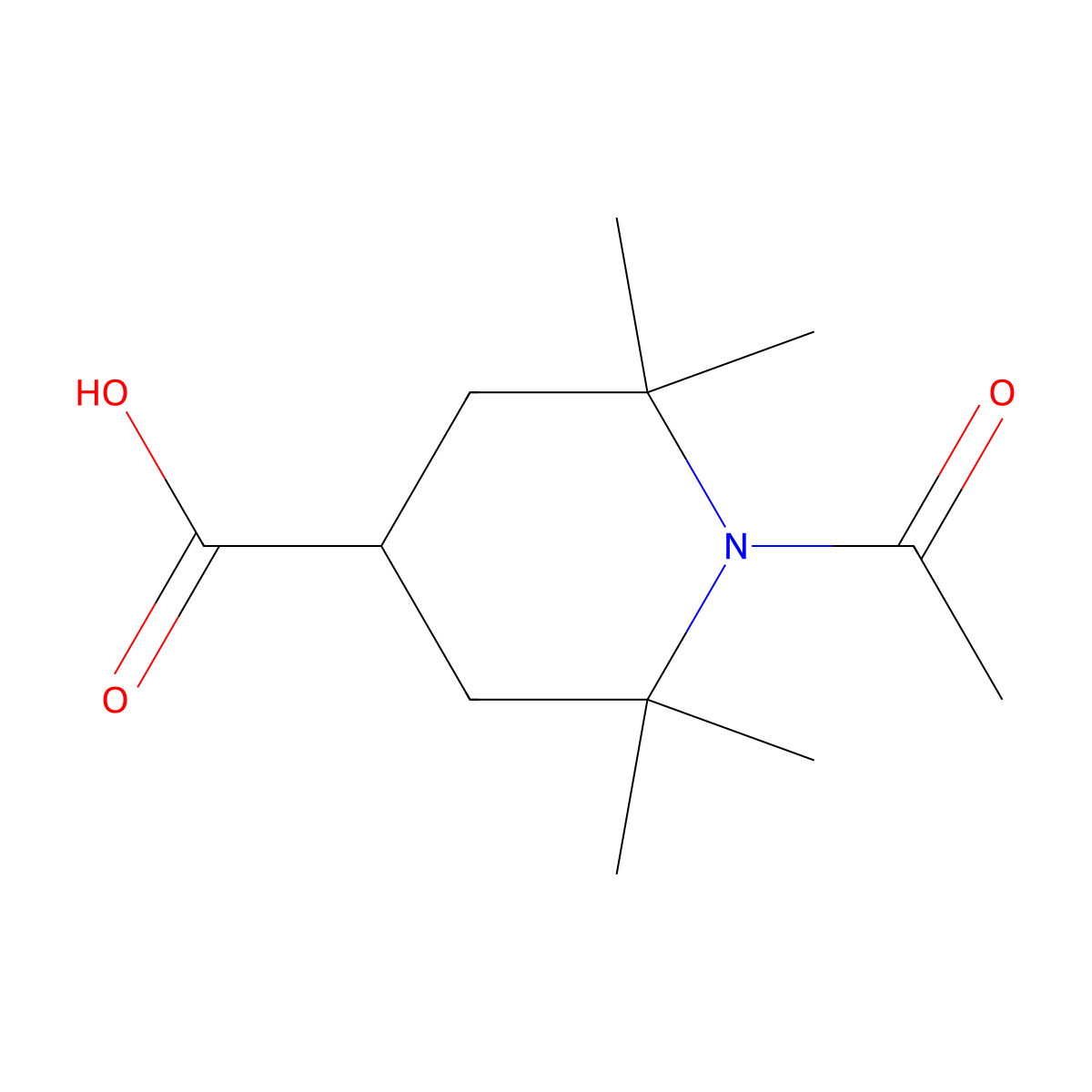 1-Acetyl-2,2,6,6-tetramethylpiperidine-4-carboxylic acid molecular structure, CAS 2680698-93-3