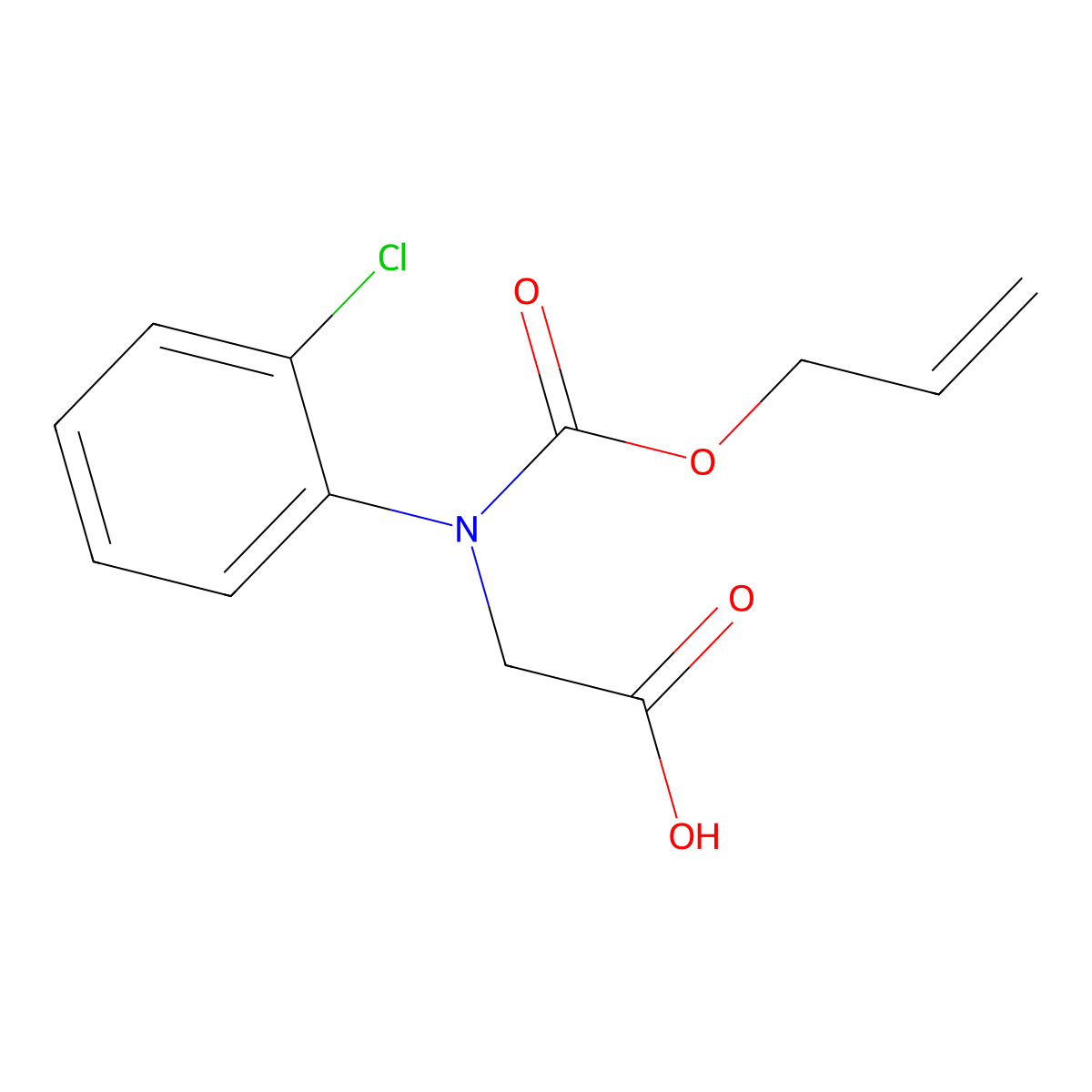 2-[(2-Chlorophenyl)[(prop-2-en-1-yloxy)carbonyl]amino]acetic acid molecular structure, CAS 2680699-00-5