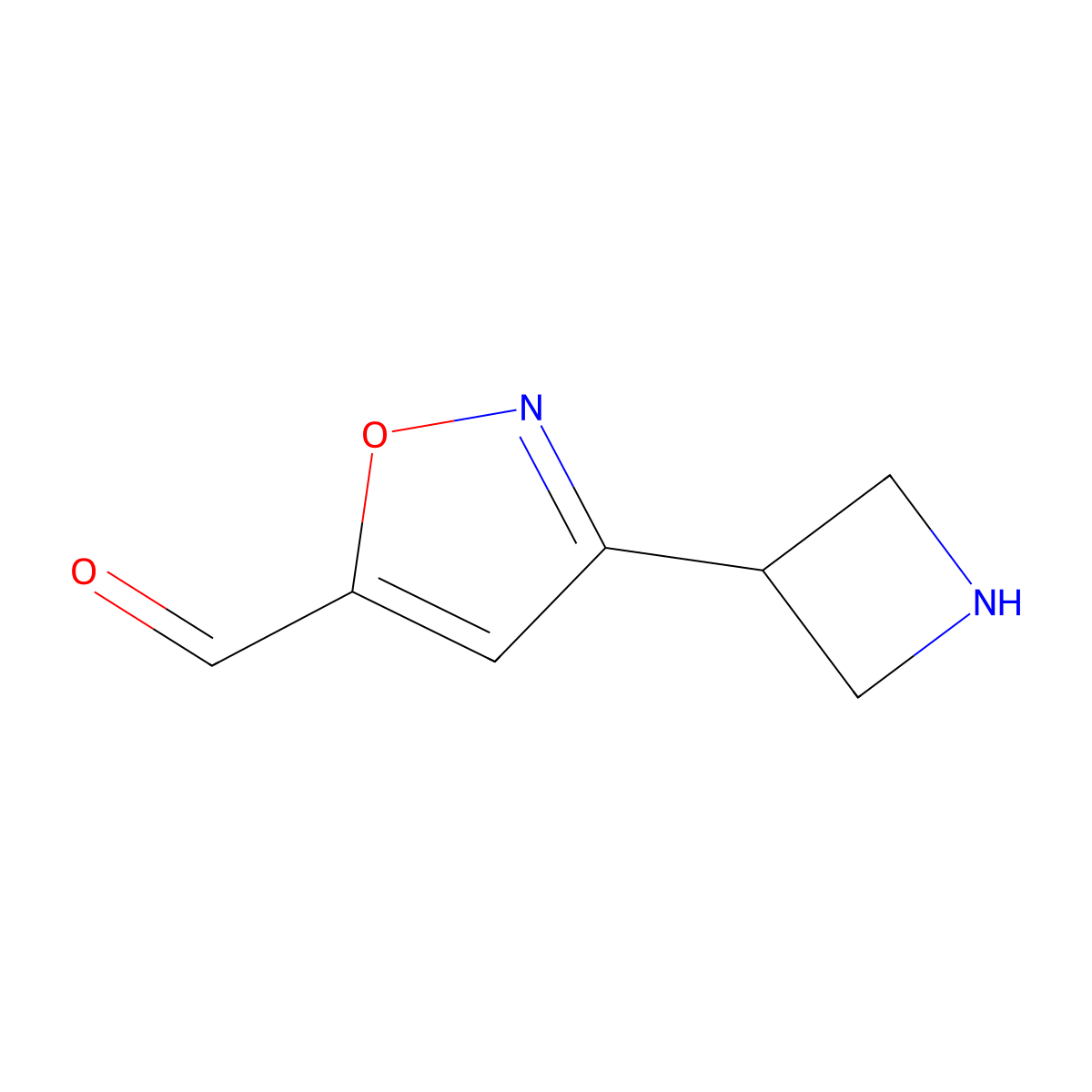 3-(Azetidin-3-yl)-1,2-oxazole-5-carbaldehyde molecular structure, CAS 2680699-03-8