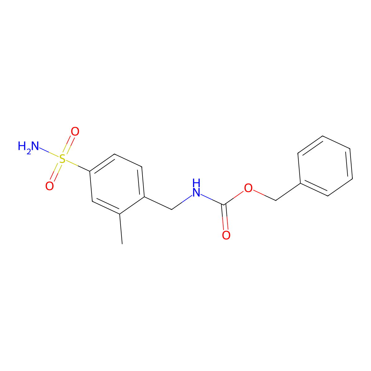 benzyl N-[(2-methyl-4-sulfamoylphenyl)methyl]carbamate molecular structure, CAS 2680699-24-3