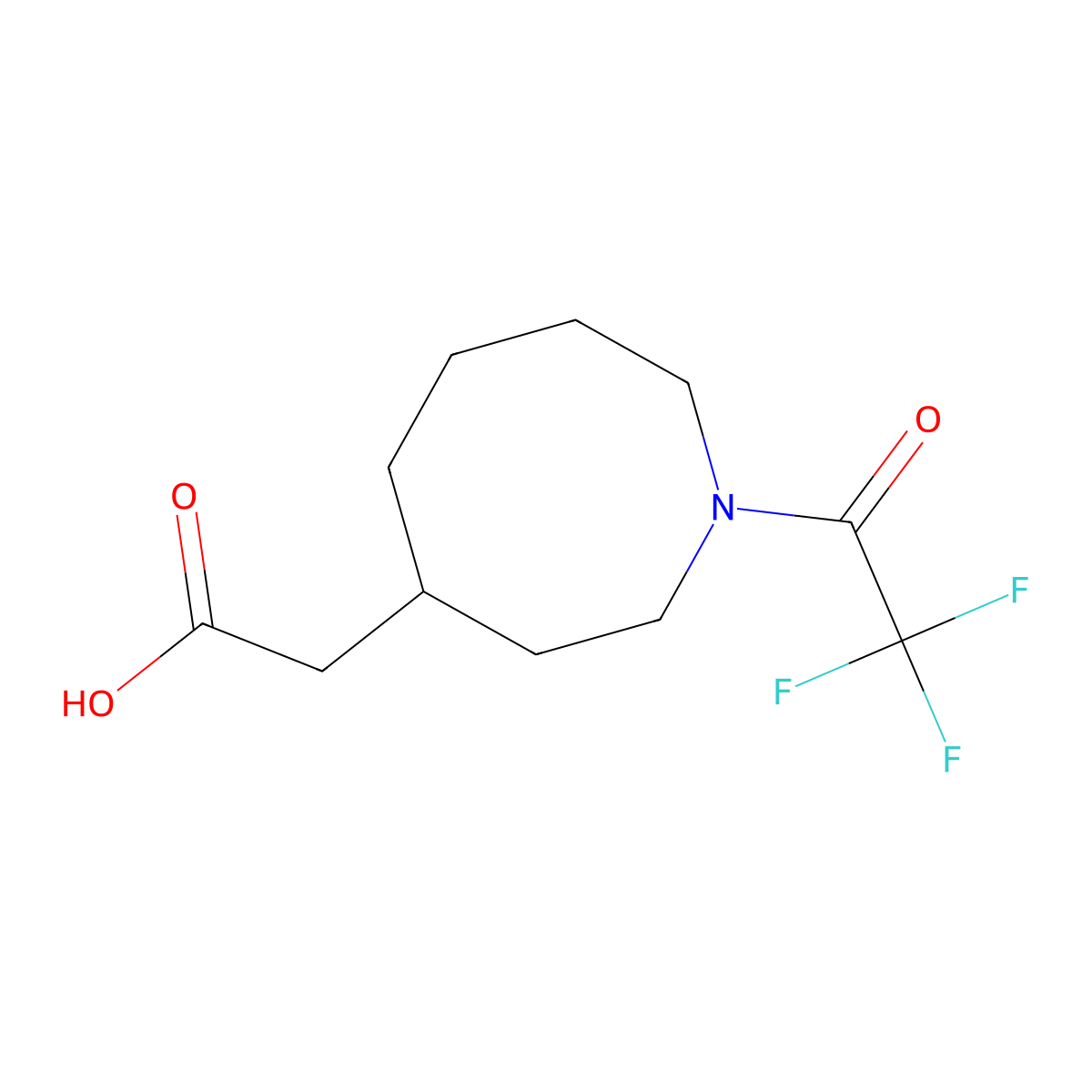 2-[1-(2,2,2-Trifluoroacetyl)azocan-4-yl]acetic acid molecular structure, CAS 2680699-32-3