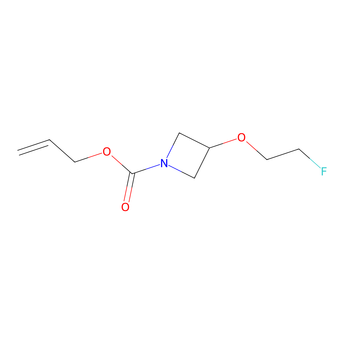 Prop-2-en-1-yl 3-(2-fluoroethoxy)azetidine-1-carboxylate molecular structure, CAS 2680699-36-7