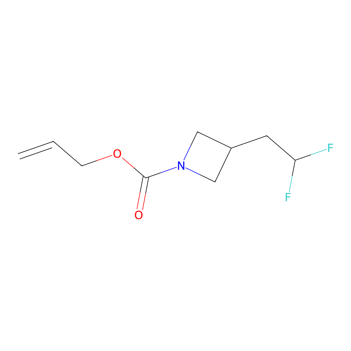 Prop-2-en-1-yl 3-(2,2-difluoroethyl)azetidine-1-carboxylate molecular structure, CAS 2680699-39-0
