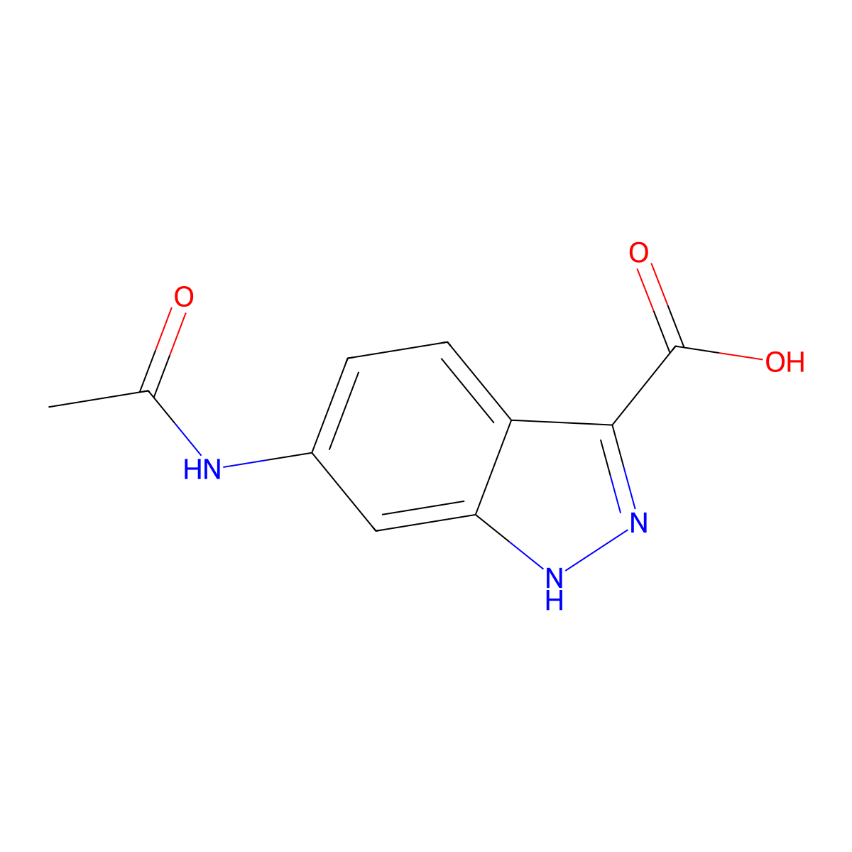 6-acetamido-1H-indazole-3-carboxylic acid molecular structure, CAS 2680699-45-8