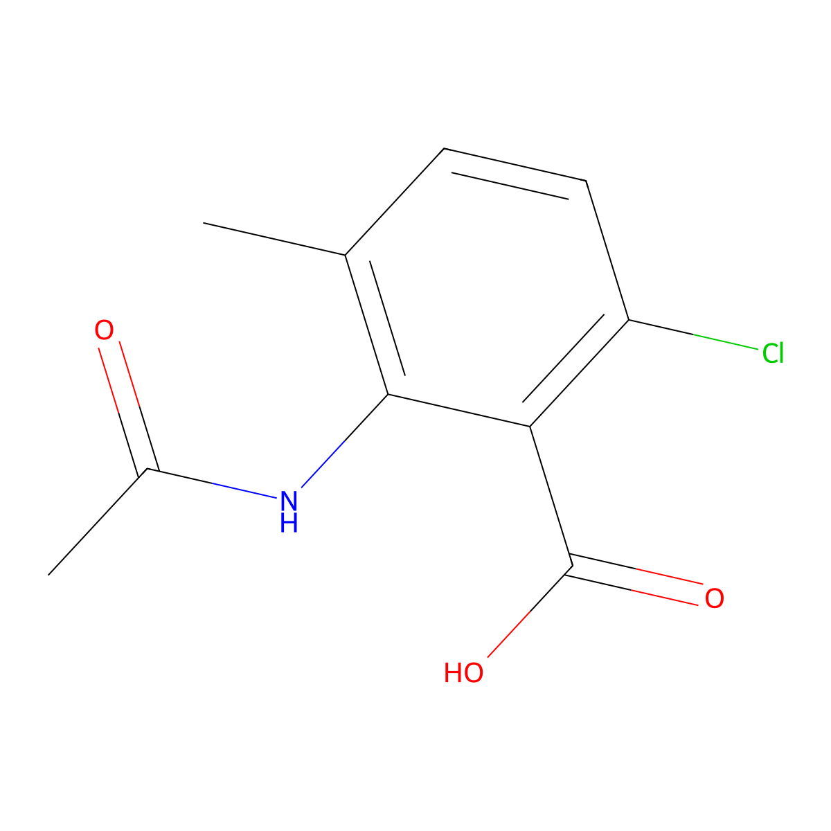 6-Chloro-2-acetamido-3-methylbenzoic acid molecular structure, CAS 2680699-46-9