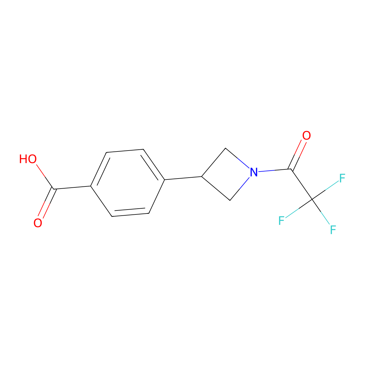 4-[1-(2,2,2-Trifluoroacetyl)azetidin-3-yl]benzoic acid molecular structure, CAS 2680699-51-6