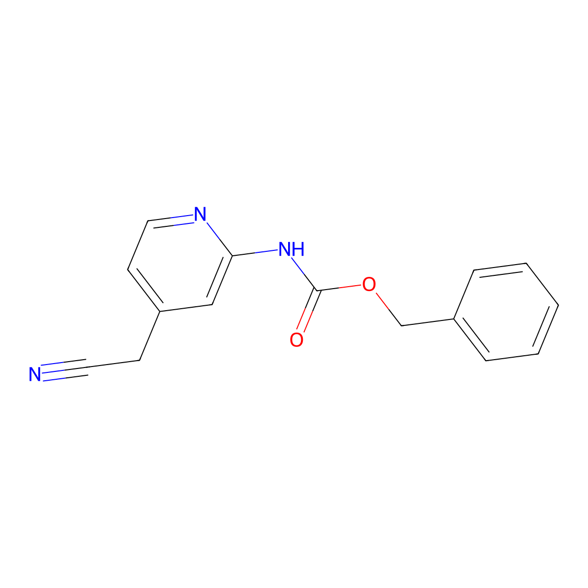 benzyl N-[4-(cyanomethyl)pyridin-2-yl]carbamate molecular structure, CAS 2680699-63-0