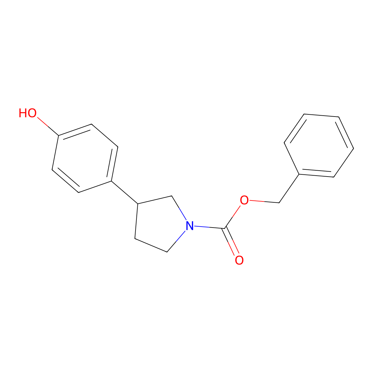 Benzyl 3-(4-hydroxyphenyl)pyrrolidine-1-carboxylate molecular structure, CAS 2680699-64-1