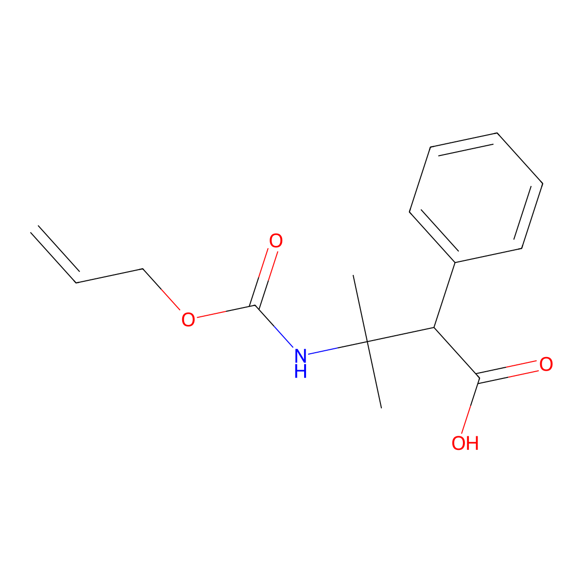 3-Methyl-2-phenyl-3-{[(prop-2-en-1-yloxy)carbonyl]amino}butanoic acid molecular structure, CAS 2680699-68-5