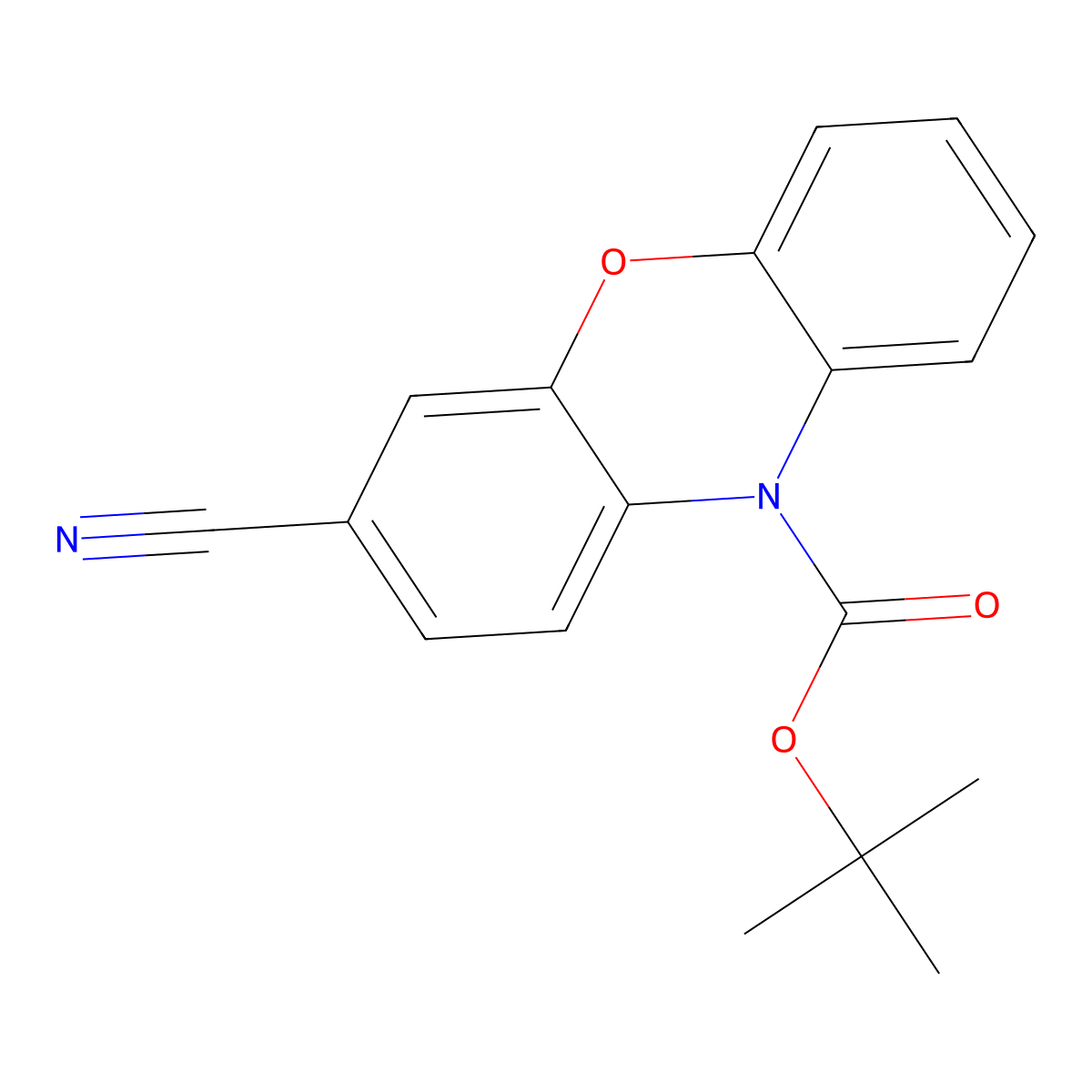 tert-butyl 3-cyano-10H-phenoxazine-10-carboxylate molecular structure, CAS 2680699-78-7