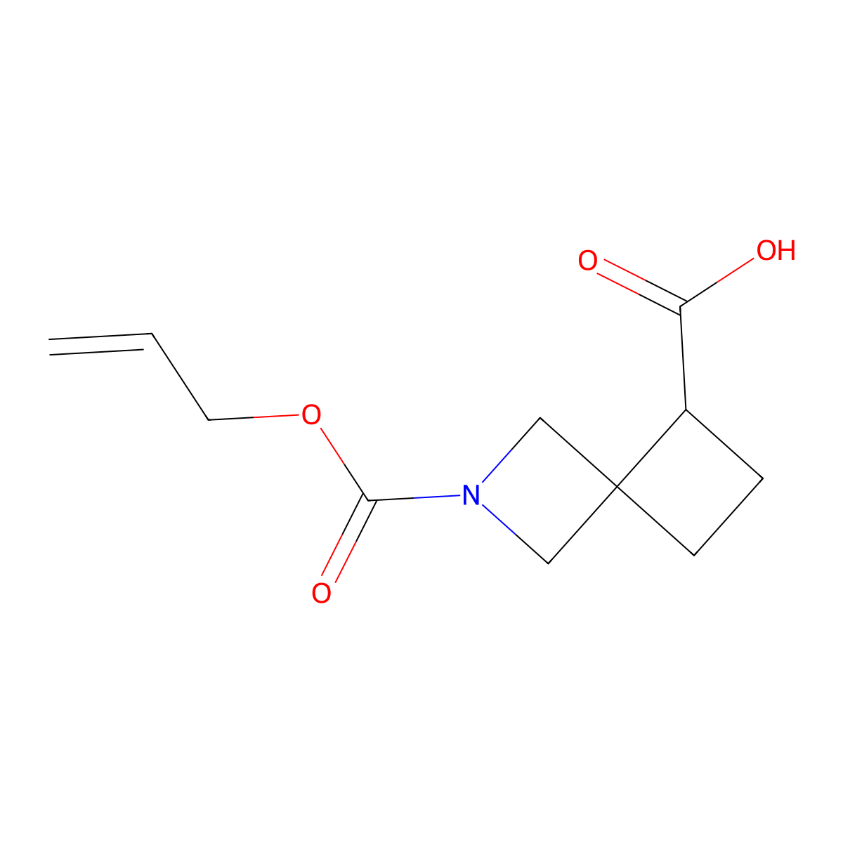 2-[(Prop-2-en-1-yloxy)carbonyl]-2-azaspiro[3.3]heptane-5-carboxylic acid molecular structure, CAS 2680699-79-8