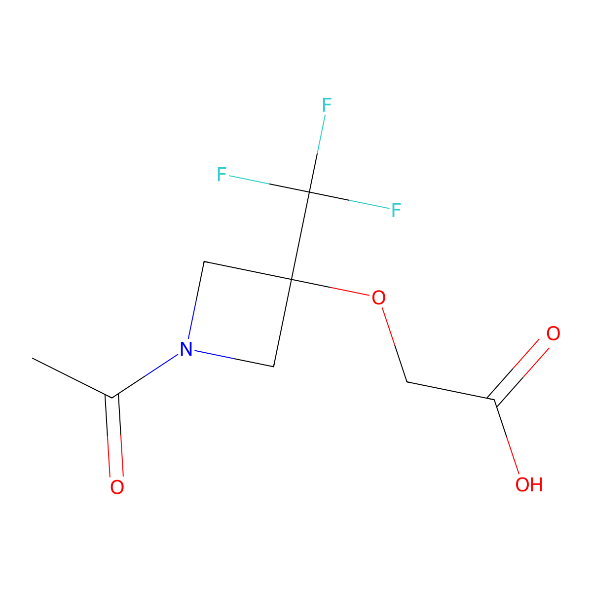 2-{[1-Acetyl-3-(trifluoromethyl)azetidin-3-yl]oxy}acetic acid molecular structure, CAS 2680699-84-5