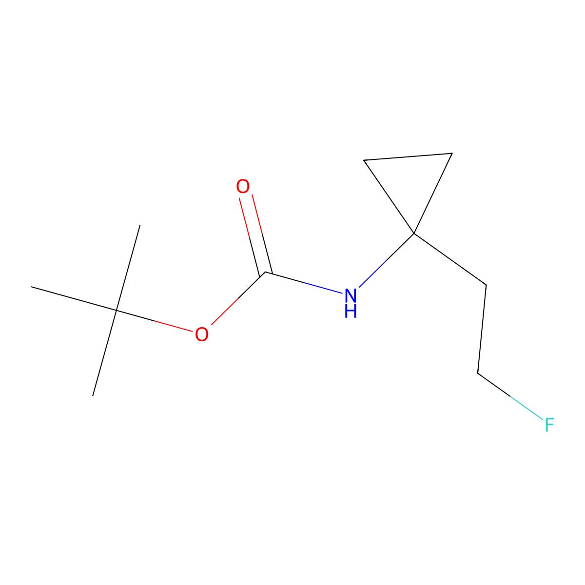 tert-butyl N-[1-(2-fluoroethyl)cyclopropyl]carbamate molecular structure, CAS 2680699-95-8