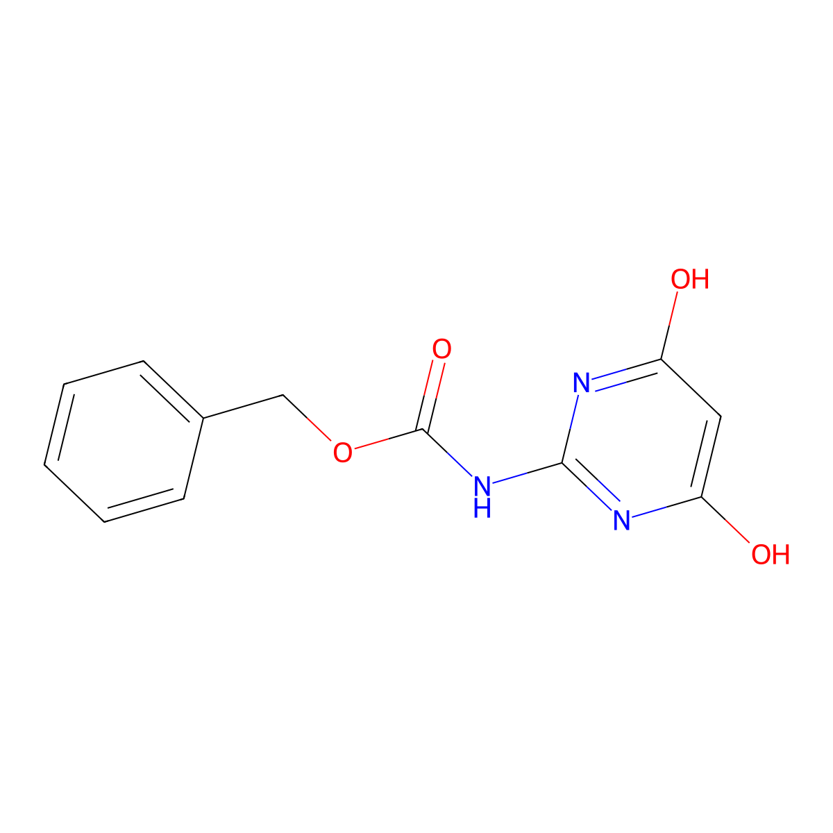 benzyl N-(4,6-dihydroxypyrimidin-2-yl)carbamate molecular structure, CAS 2680699-96-9