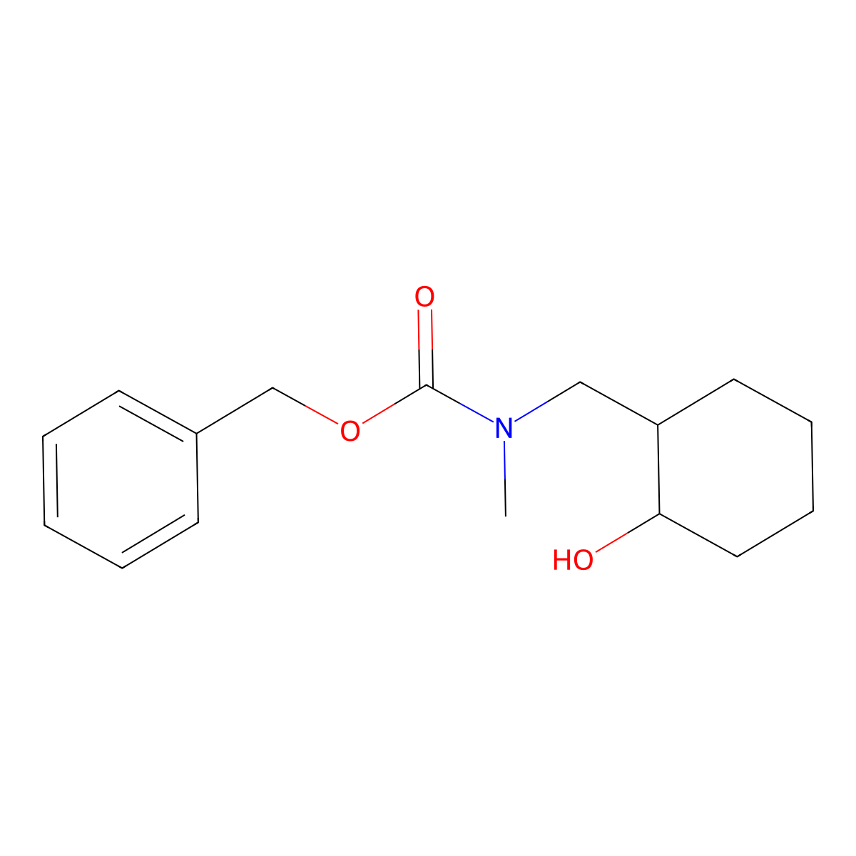 benzyl N-[(2-hydroxycyclohexyl)methyl]-N-methylcarbamate molecular structure, CAS 2680700-07-4