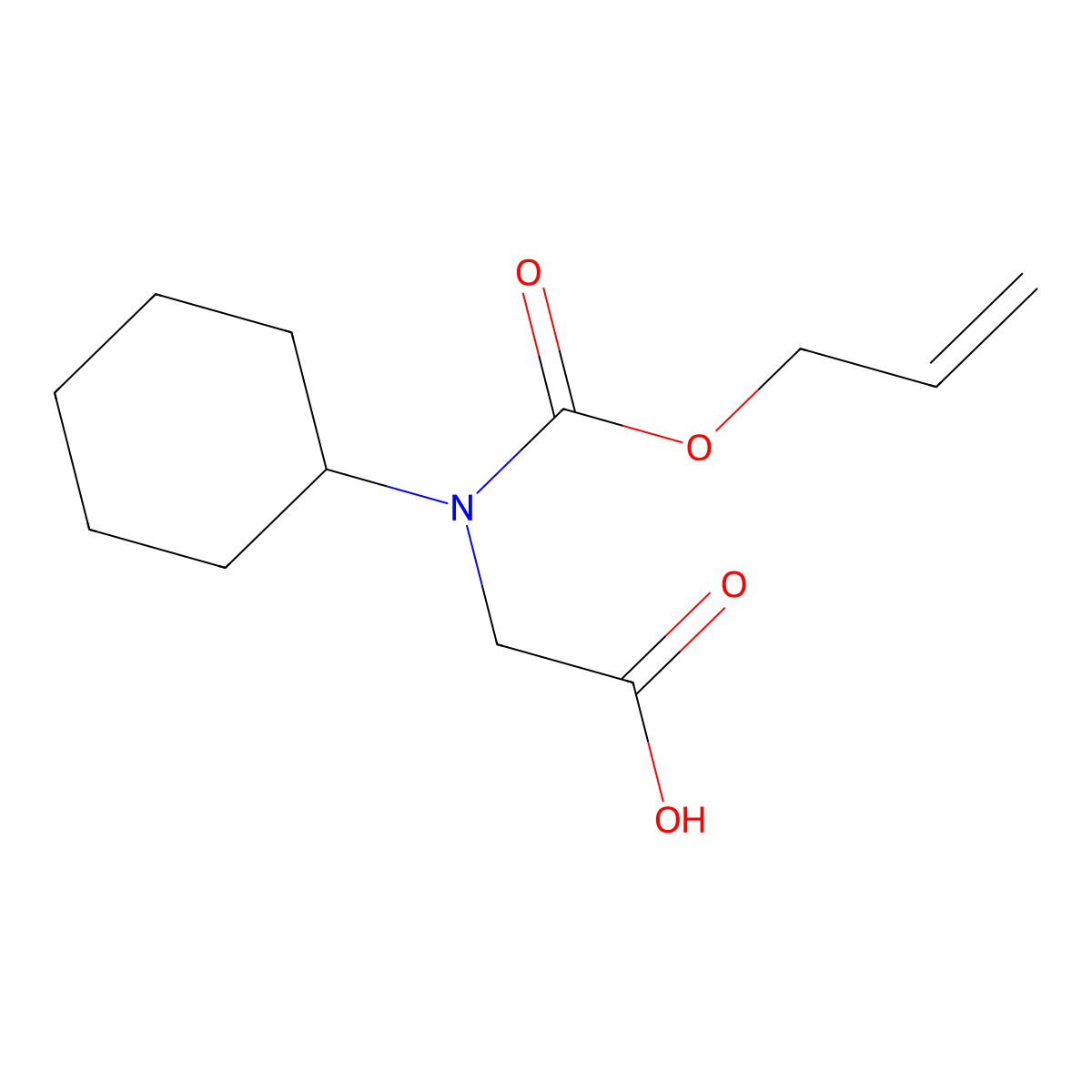 2-{Cyclohexyl[(prop-2-en-1-yloxy)carbonyl]amino}acetic acid molecular structure, CAS 2680700-17-6