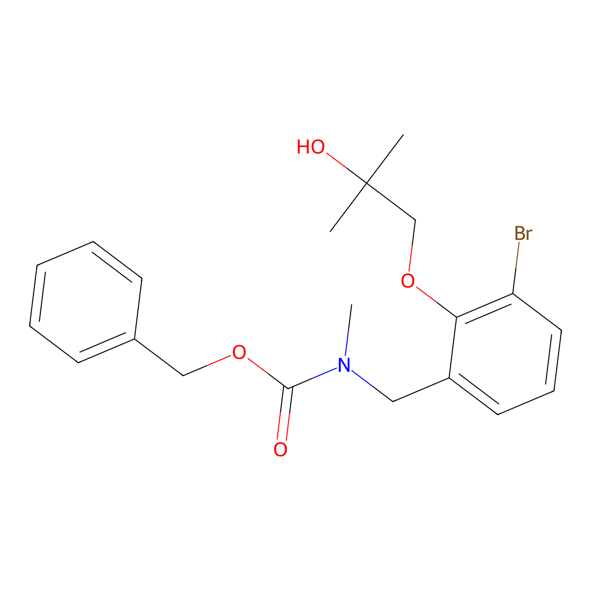 benzyl N-{[3-bromo-2-(2-hydroxy-2-methylpropoxy)phenyl]methyl}-N-methylcarbamate molecular structure, CAS 2680700-22-3