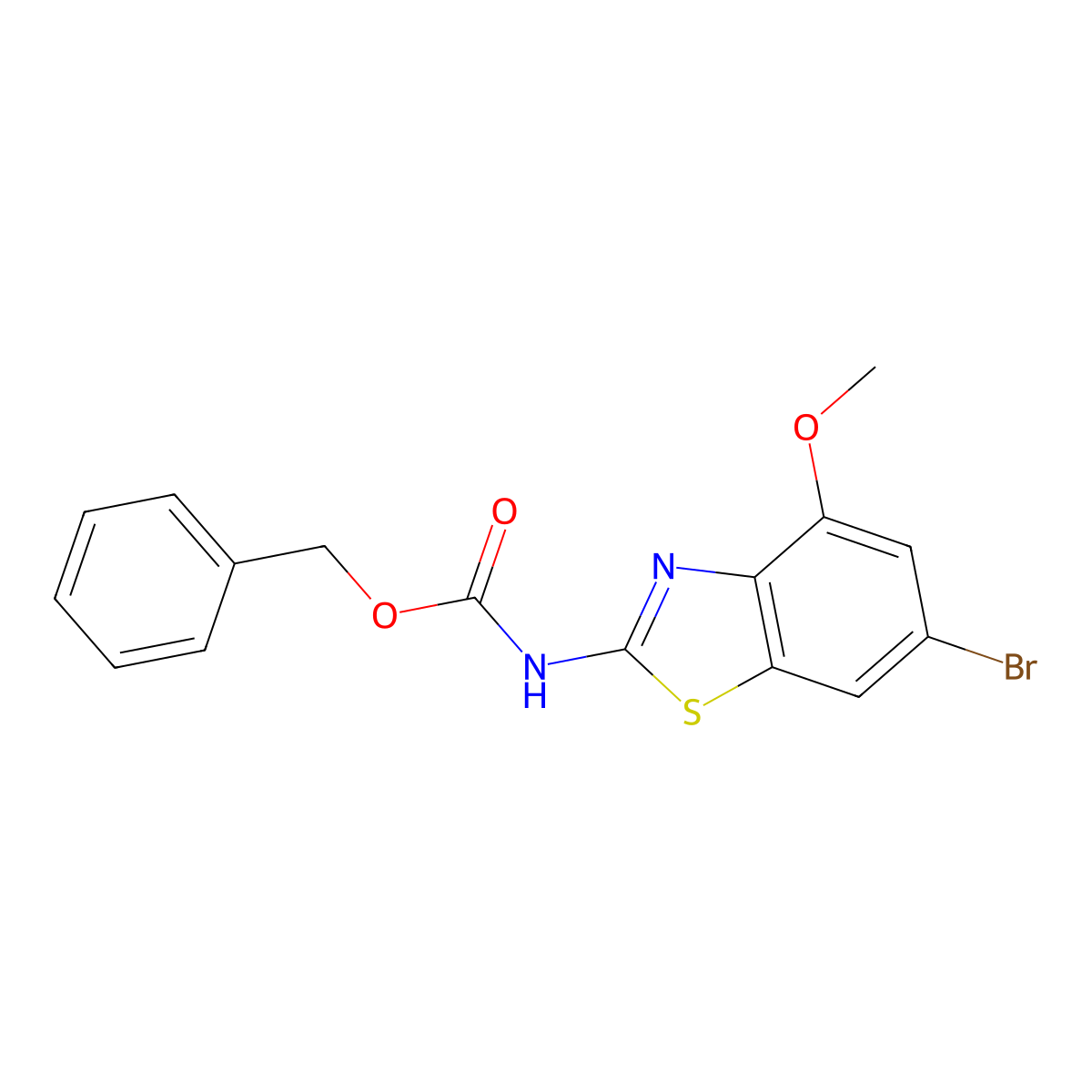 benzyl N-(6-bromo-4-methoxy-1,3-benzothiazol-2-yl)carbamate molecular structure, CAS 2680700-32-5