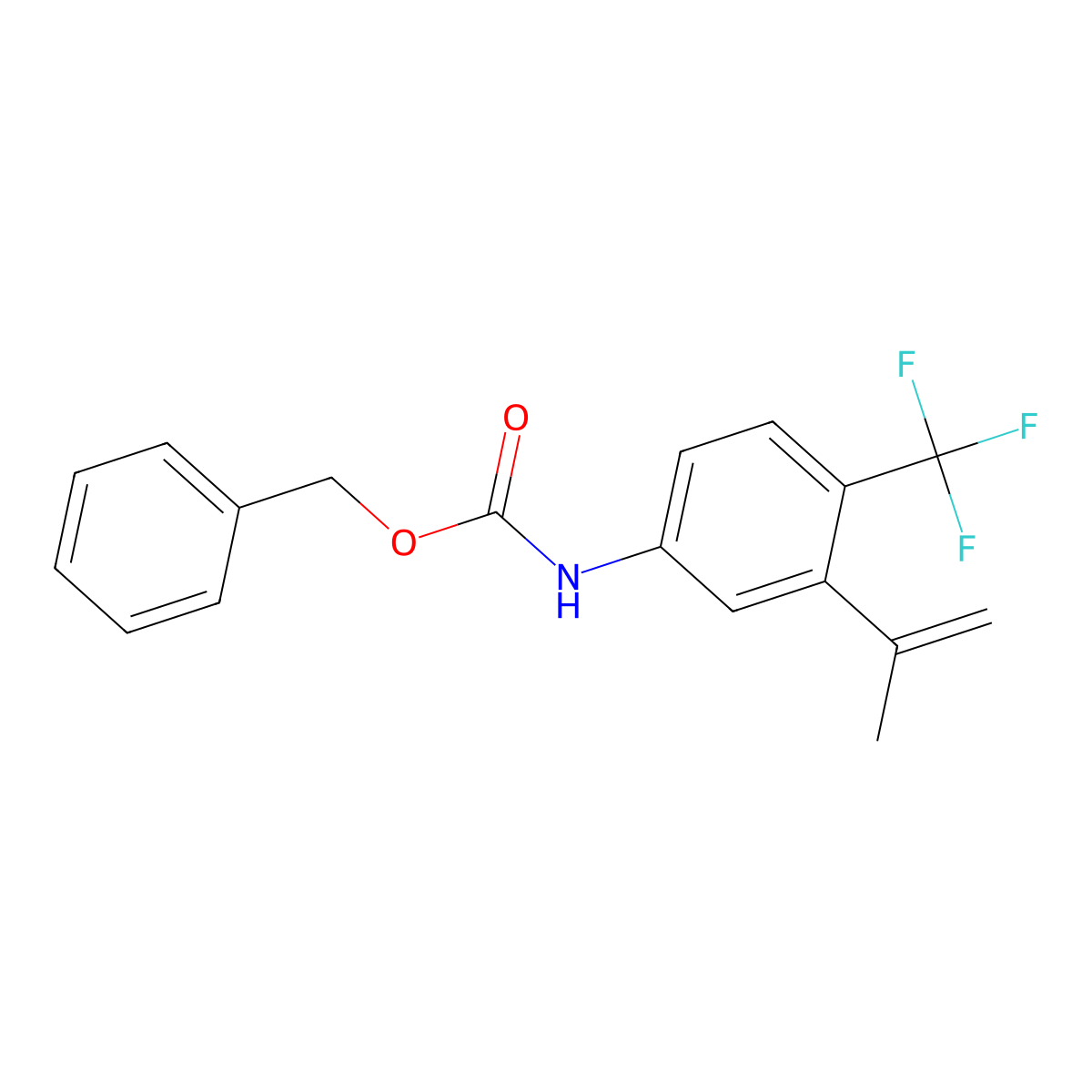 benzyl N-[3-(prop-1-en-2-yl)-4-(trifluoromethyl)phenyl]carbamate molecular structure, CAS 2680700-39-2