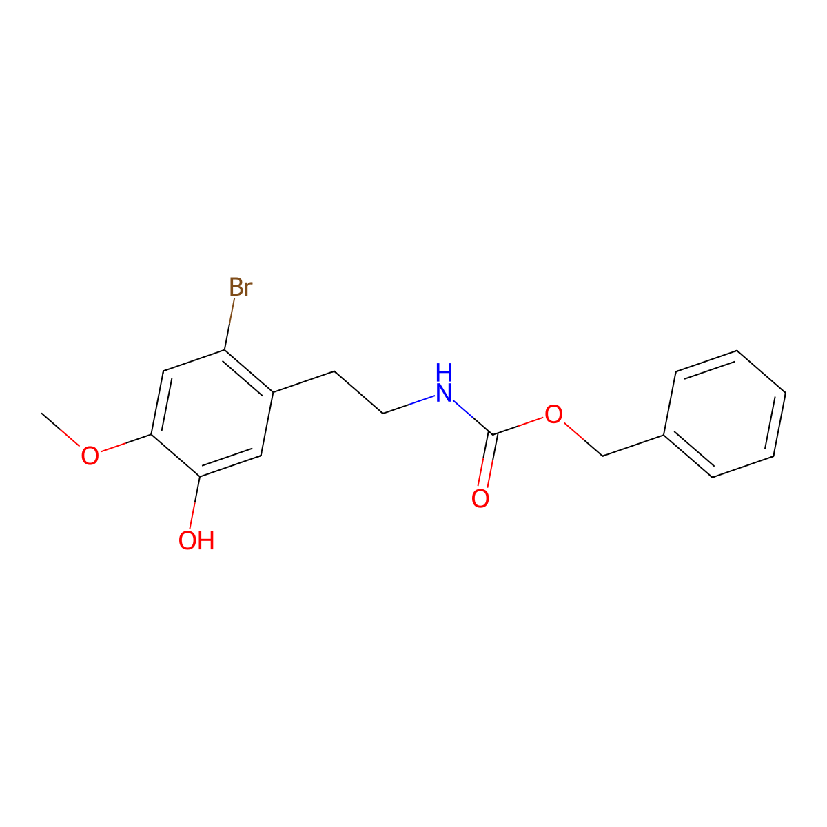 benzyl N-[2-(2-bromo-5-hydroxy-4-methoxyphenyl)ethyl]carbamate molecular structure, CAS 2680700-44-9