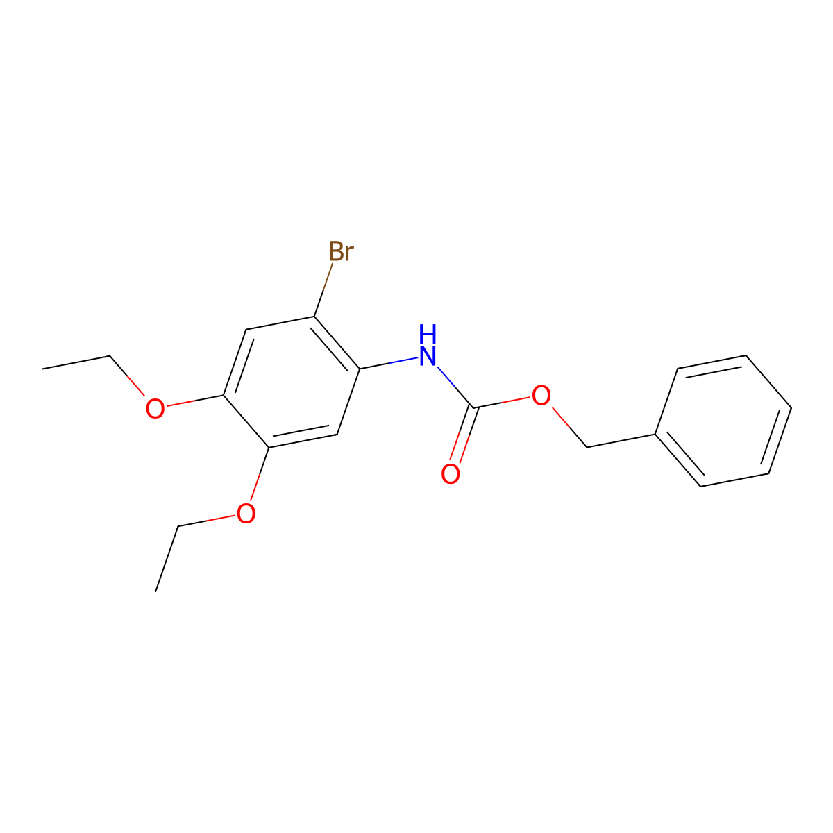 benzyl N-(2-bromo-4,5-diethoxyphenyl)carbamate molecular structure, CAS 2680700-47-2