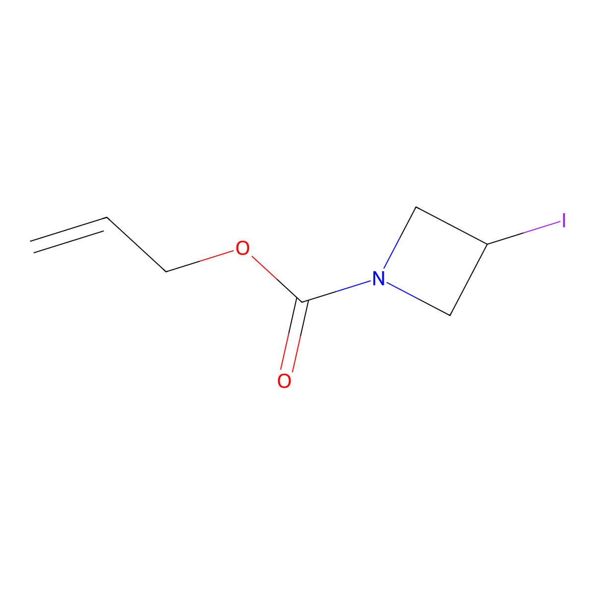 Prop-2-en-1-yl 3-iodoazetidine-1-carboxylate molecular structure, CAS 2680700-50-7