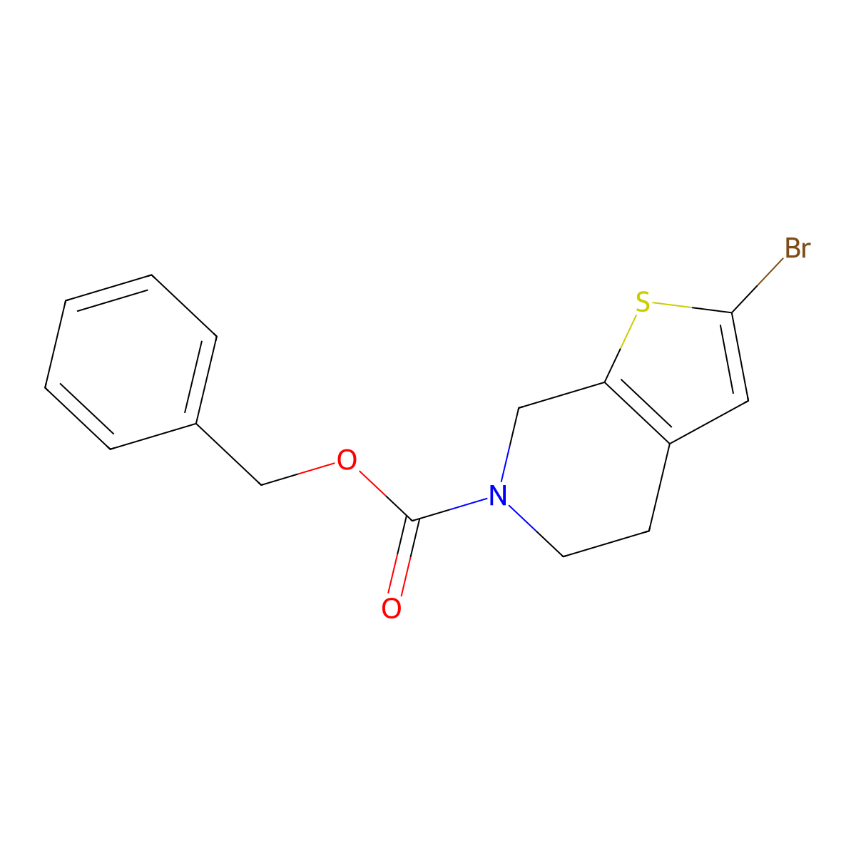 benzyl 2-bromo-4H,5H,6H,7H-thieno[2,3-c]pyridine-6-carboxylate molecular structure, CAS 2680700-58-5