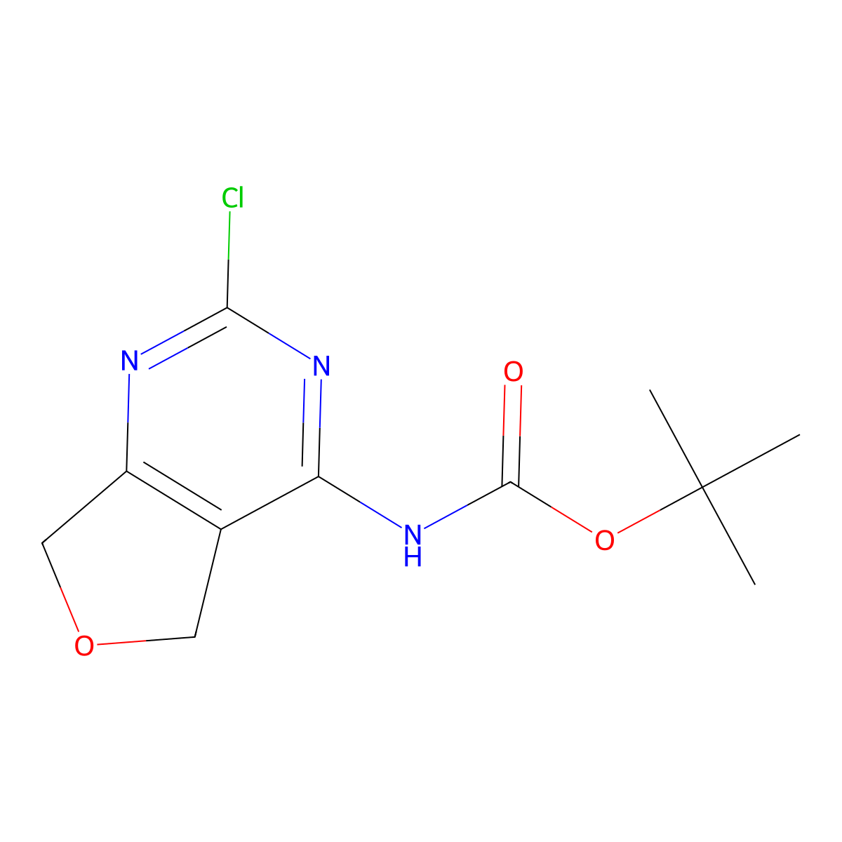 tert-butyl N-{2-chloro-5H,7H-furo[3,4-d]pyrimidin-4-yl}carbamate molecular structure, CAS 2680700-62-1