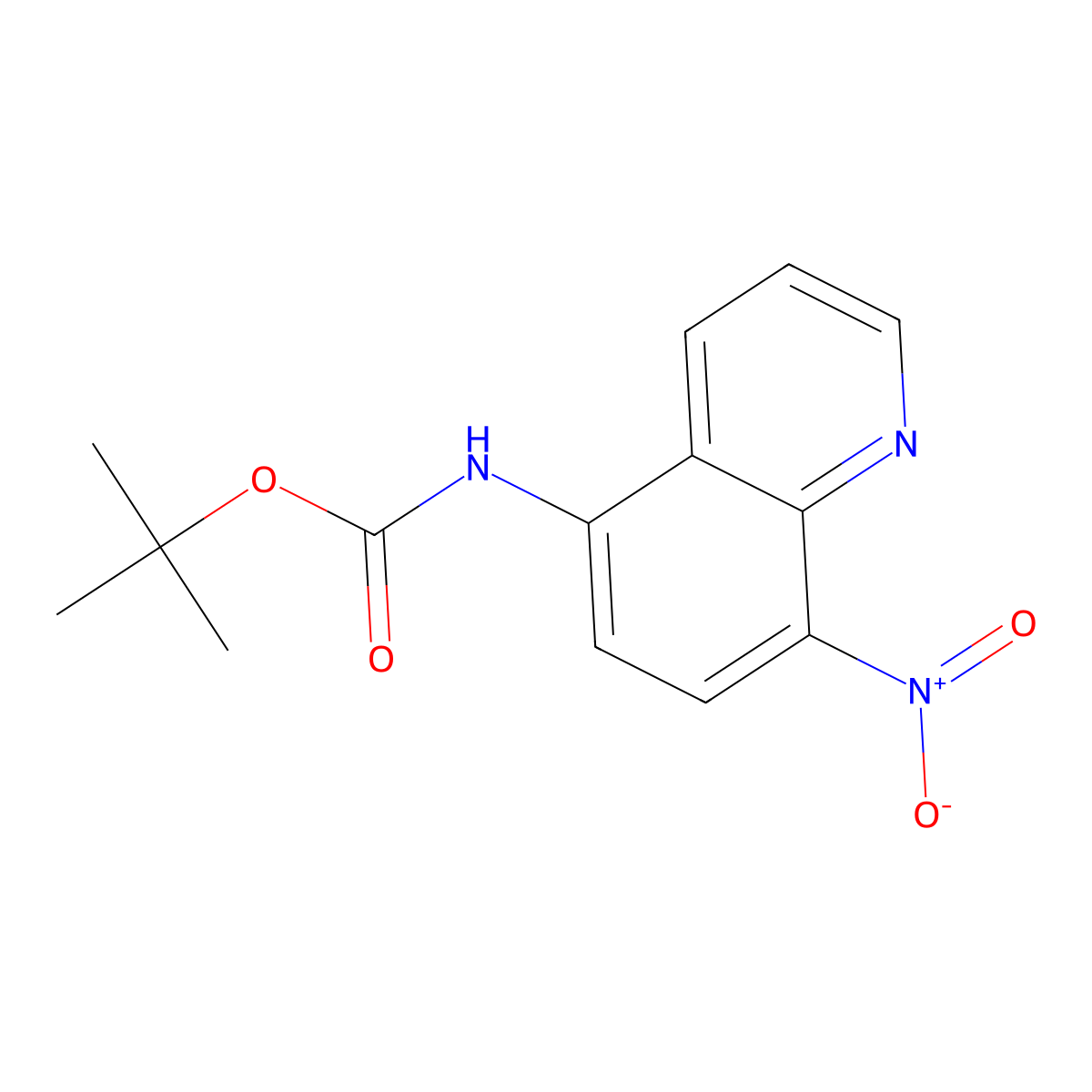 tert-butyl N-(8-nitroquinolin-5-yl)carbamate molecular structure, CAS 2680700-63-2