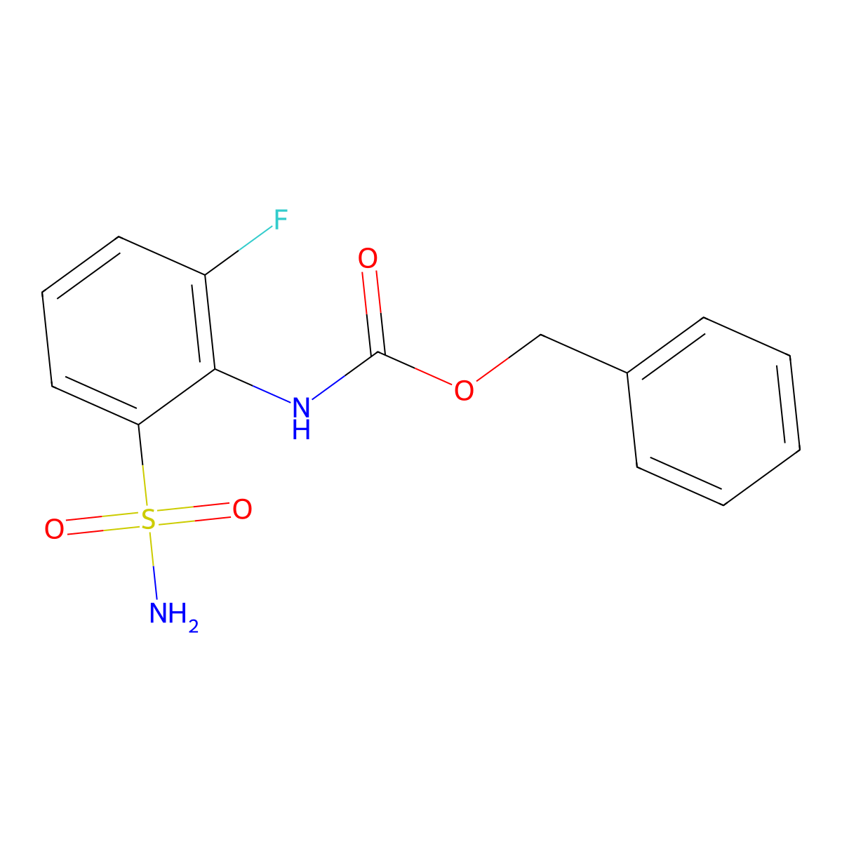 benzyl N-(2-fluoro-6-sulfamoylphenyl)carbamate molecular structure, CAS 2680700-66-5