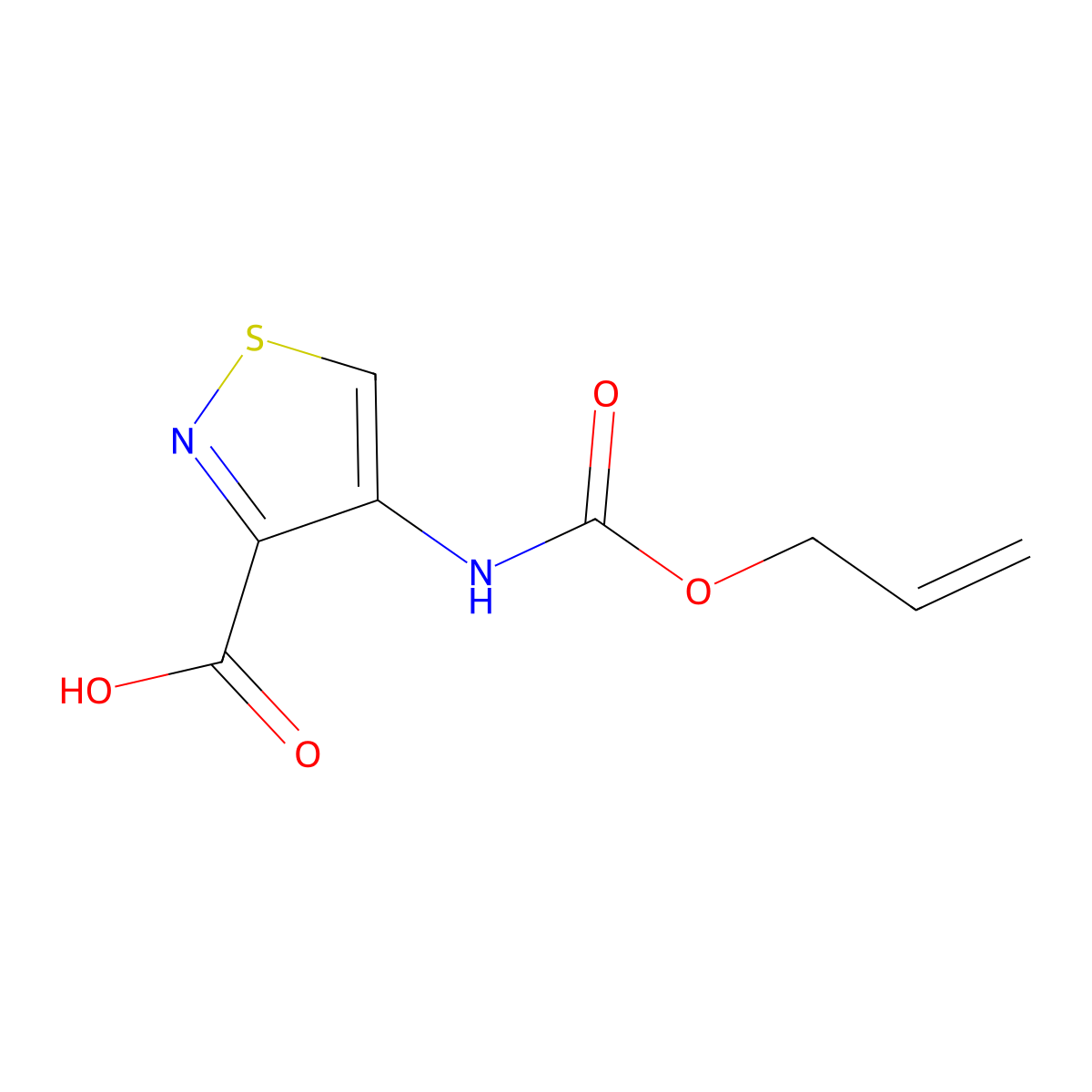 4-{[(Prop-2-en-1-yloxy)carbonyl]amino}-1,2-thiazole-3-carboxylic acid molecular structure, CAS 2680700-71-2