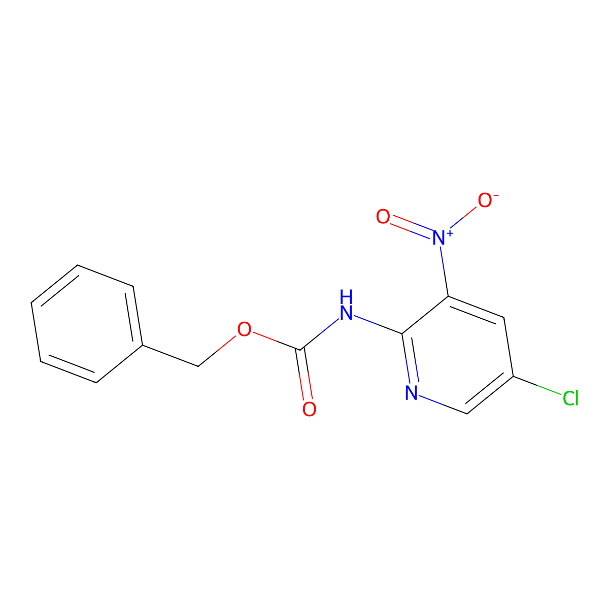 benzyl N-(5-chloro-3-nitropyridin-2-yl)carbamate molecular structure, CAS 2680700-72-3