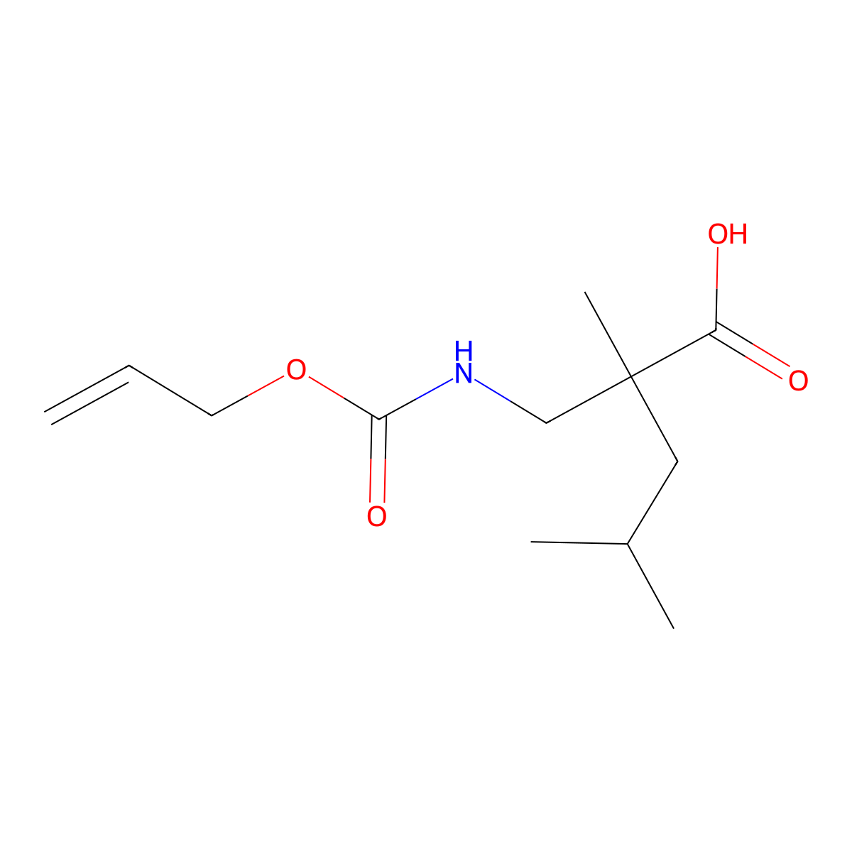 2,4-Dimethyl-2-({[(prop-2-en-1-yloxy)carbonyl]amino}methyl)pentanoic acid molecular structure, CAS 2680700-81-4