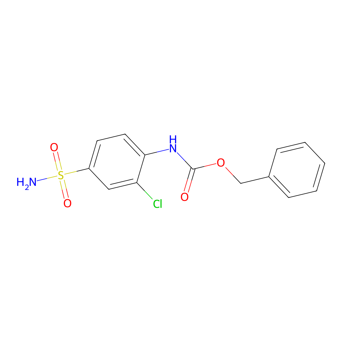 benzyl N-(2-chloro-4-sulfamoylphenyl)carbamate molecular structure, CAS 2680700-89-2
