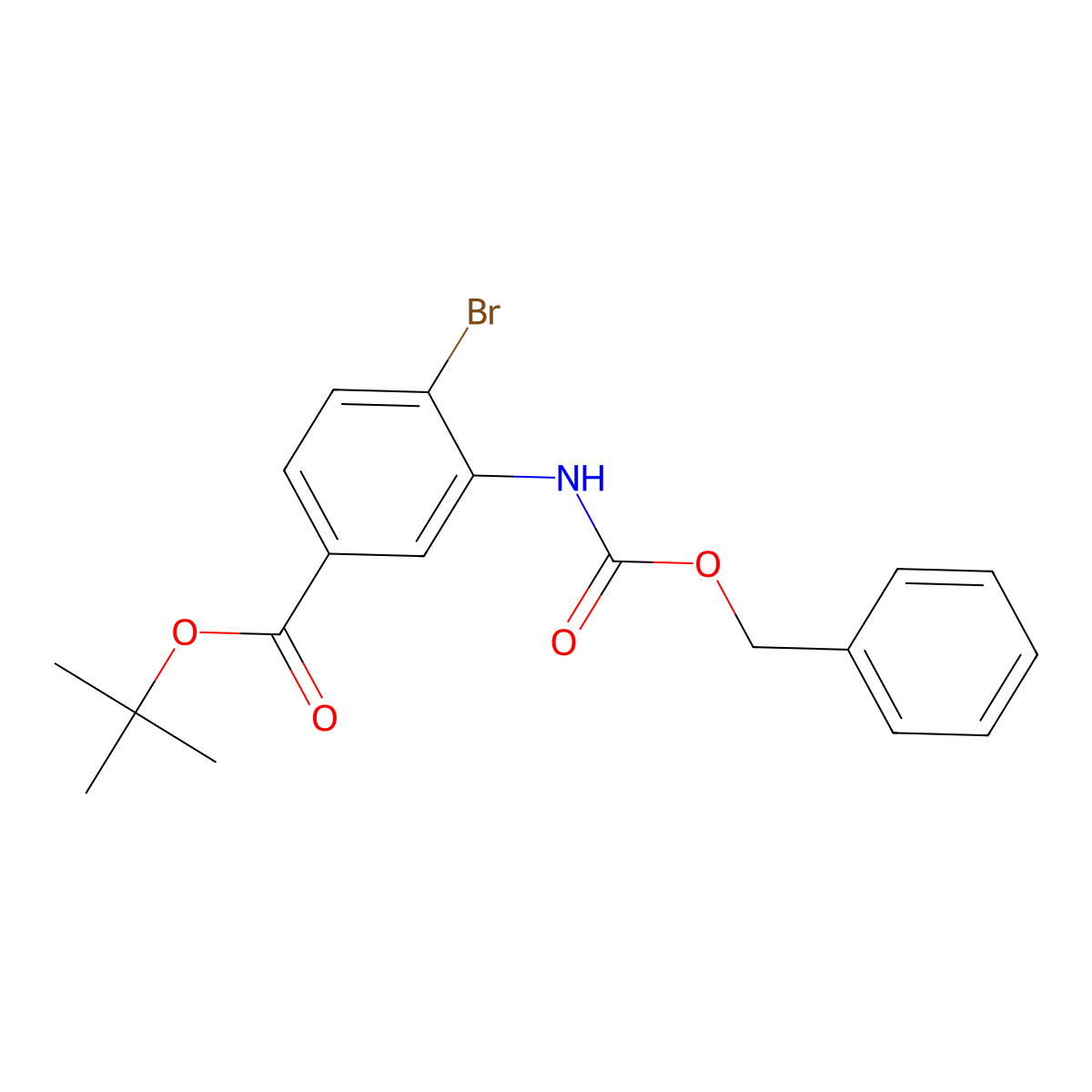 Tert-butyl 3-{[(benzyloxy)carbonyl]amino}-4-bromobenzoate molecular structure, CAS 2680700-91-6