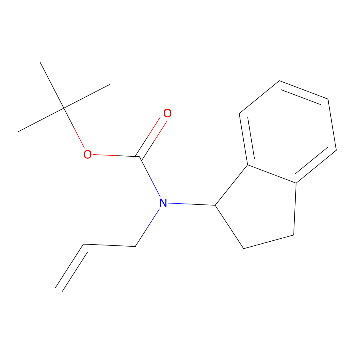tert-butyl N-(2,3-dihydro-1H-inden-1-yl)-N-(prop-2-en-1-yl)carbamate molecular structure, CAS 2680701-00-0