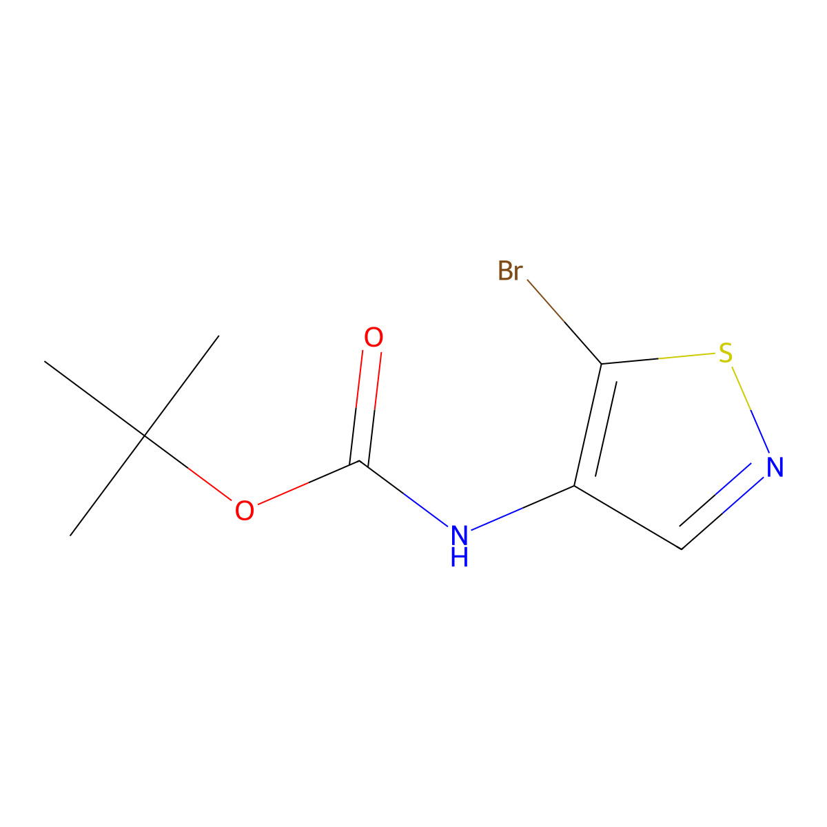 tert-butyl N-(5-bromo-1,2-thiazol-4-yl)carbamate molecular structure, CAS 2680701-04-4