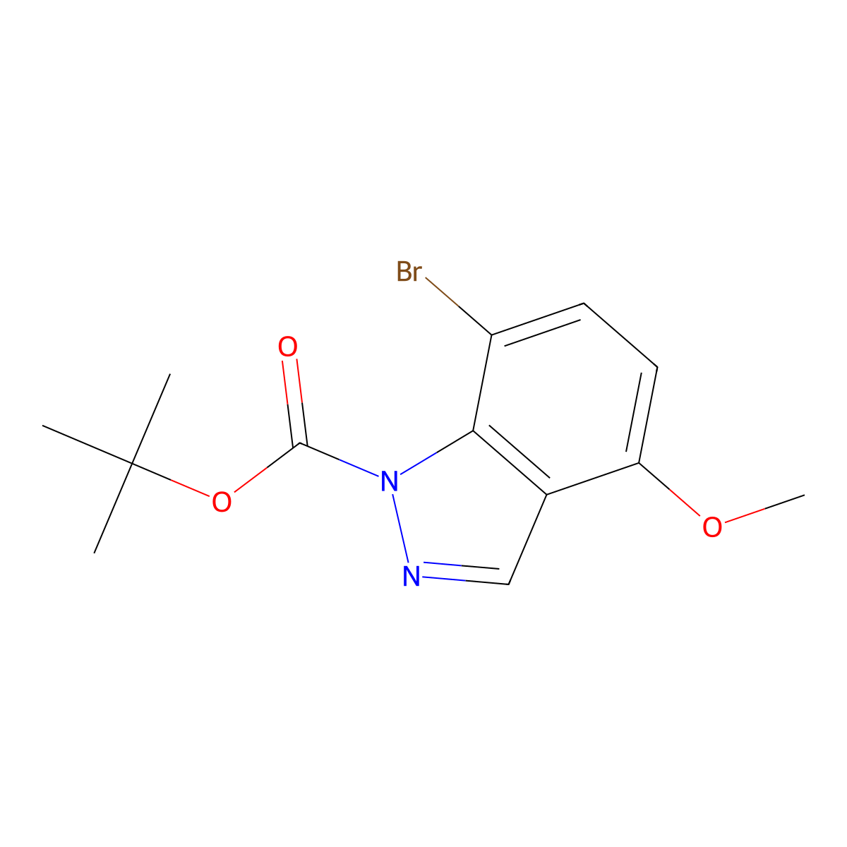 tert-butyl 7-bromo-4-methoxy-1H-indazole-1-carboxylate molecular structure, CAS 2680701-13-5