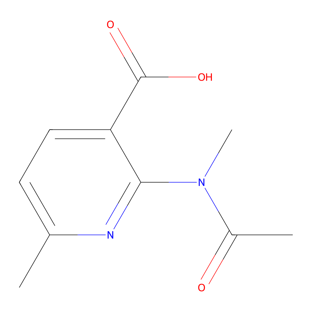 6-methyl-2-(N-methylacetamido)pyridine-3-carboxylic acid molecular structure, CAS 2680701-19-1