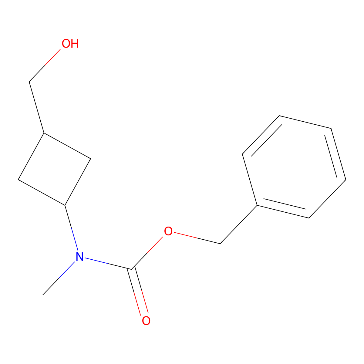benzyl N-[3-(hydroxymethyl)cyclobutyl]-N-methylcarbamate molecular structure, CAS 2680701-21-5