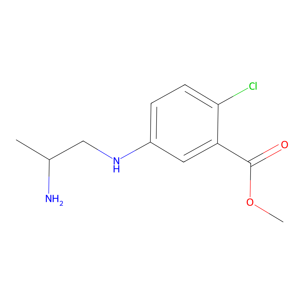Methyl 5-[(2-aminopropyl)amino]-2-chlorobenzoate molecular structure, CAS 2680701-24-8