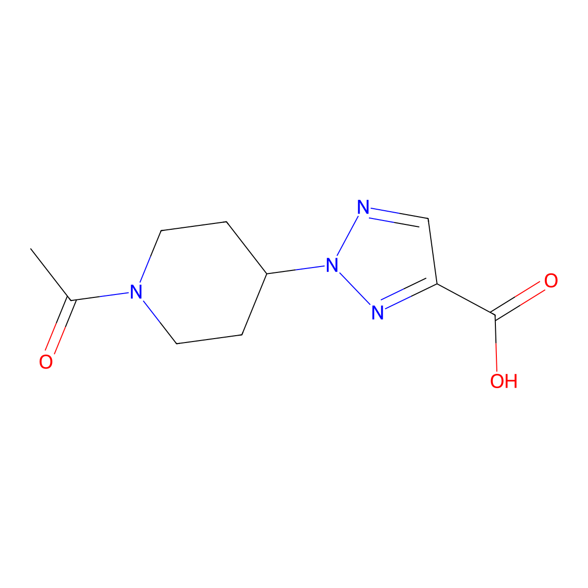 2-(1-acetylpiperidin-4-yl)-2H-1,2,3-triazole-4-carboxylic acid molecular structure, CAS 2680701-32-8