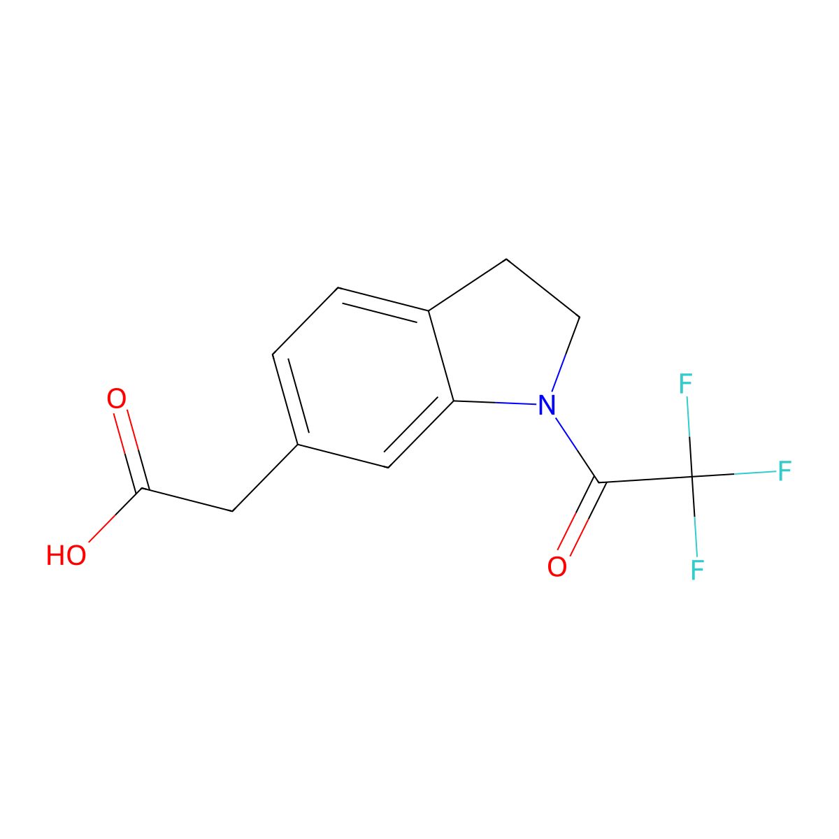 2-[1-(2,2,2-trifluoroacetyl)-2,3-dihydro-1H-indol-6-yl]acetic acid molecular structure, CAS 2680701-38-4