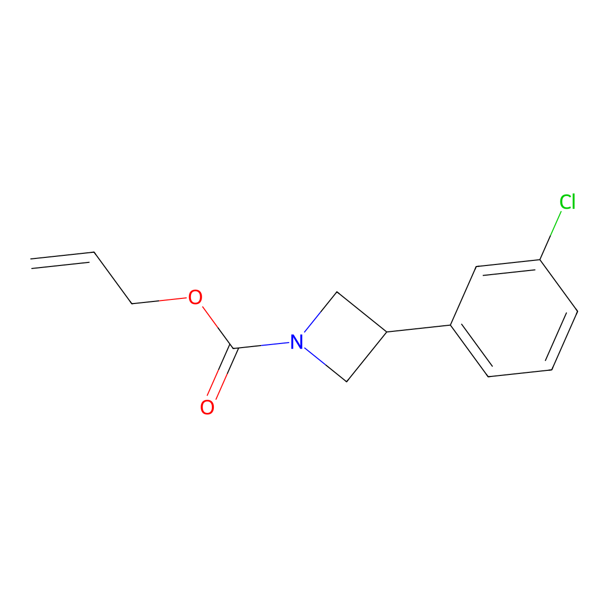 Prop-2-en-1-yl 3-(3-chlorophenyl)azetidine-1-carboxylate molecular structure, CAS 2680701-40-8