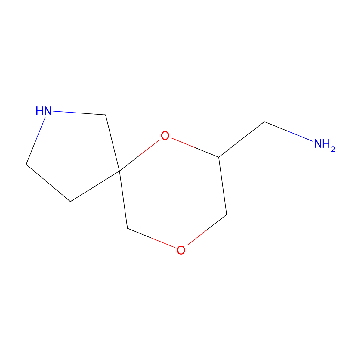 1-{6,9-Dioxa-2-azaspiro[4.5]decan-7-yl}methanamine molecular structure, CAS 2680701-47-5