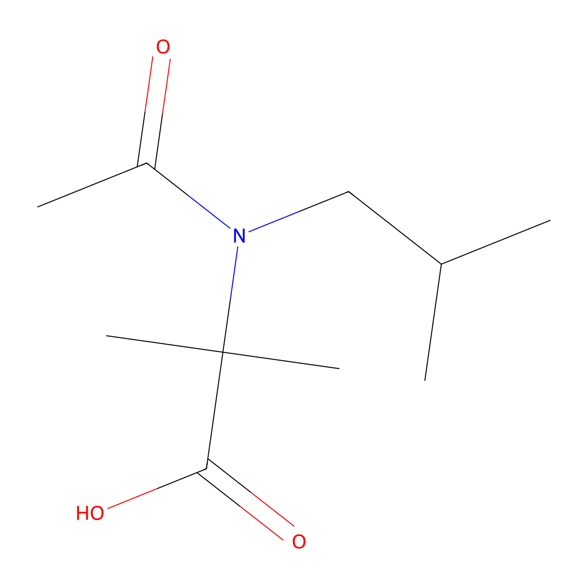 2-methyl-2-[N-(2-methylpropyl)acetamido]propanoic acid molecular structure, CAS 2680701-52-2