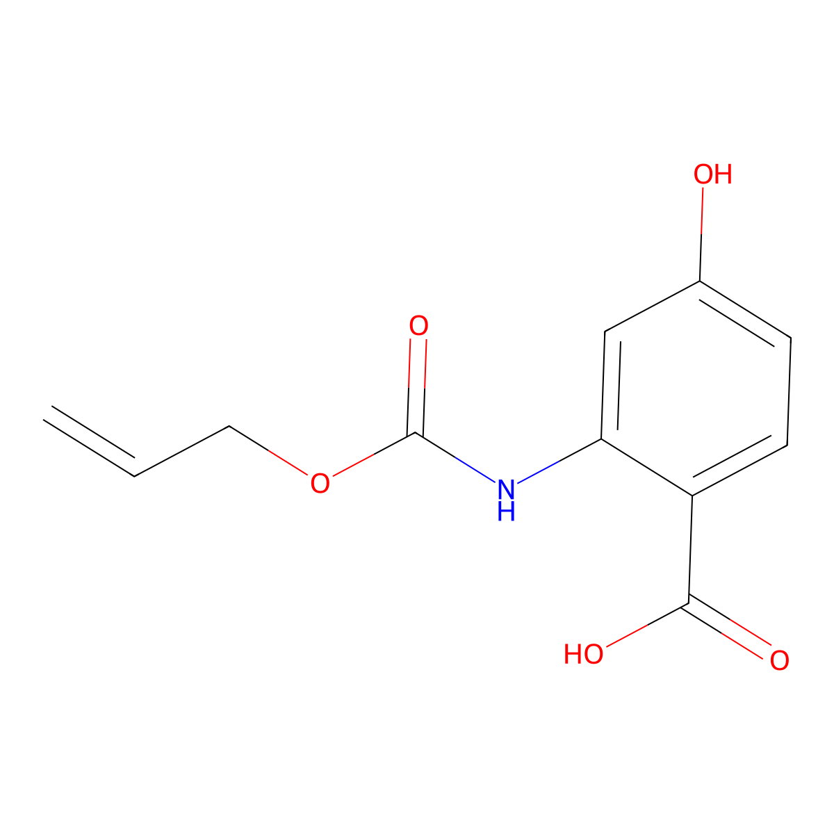4-Hydroxy-2-{[(prop-2-en-1-yloxy)carbonyl]amino}benzoic acid molecular structure, CAS 2680701-65-7
