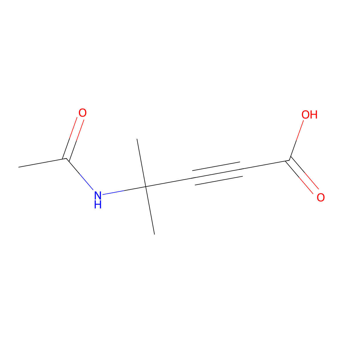 4-Acetamido-4-methylpent-2-ynoic acid molecular structure, CAS 2680701-69-1
