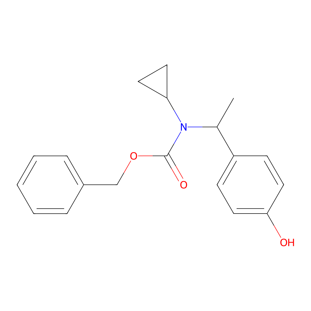 benzyl N-cyclopropyl-N-[1-(4-hydroxyphenyl)ethyl]carbamate molecular structure, CAS 2680701-80-6